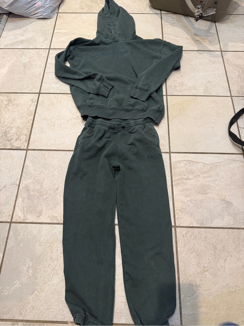 abercrombie kids Dark Green Hoodie & Joggers Set